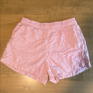 A+F Women's baby pink linen shorts